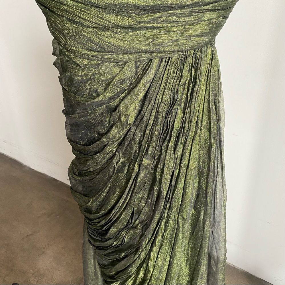 Maria Lucia Hohan Olive Green Spaghetti Strap Midi Dress - Picture 8 of 17
